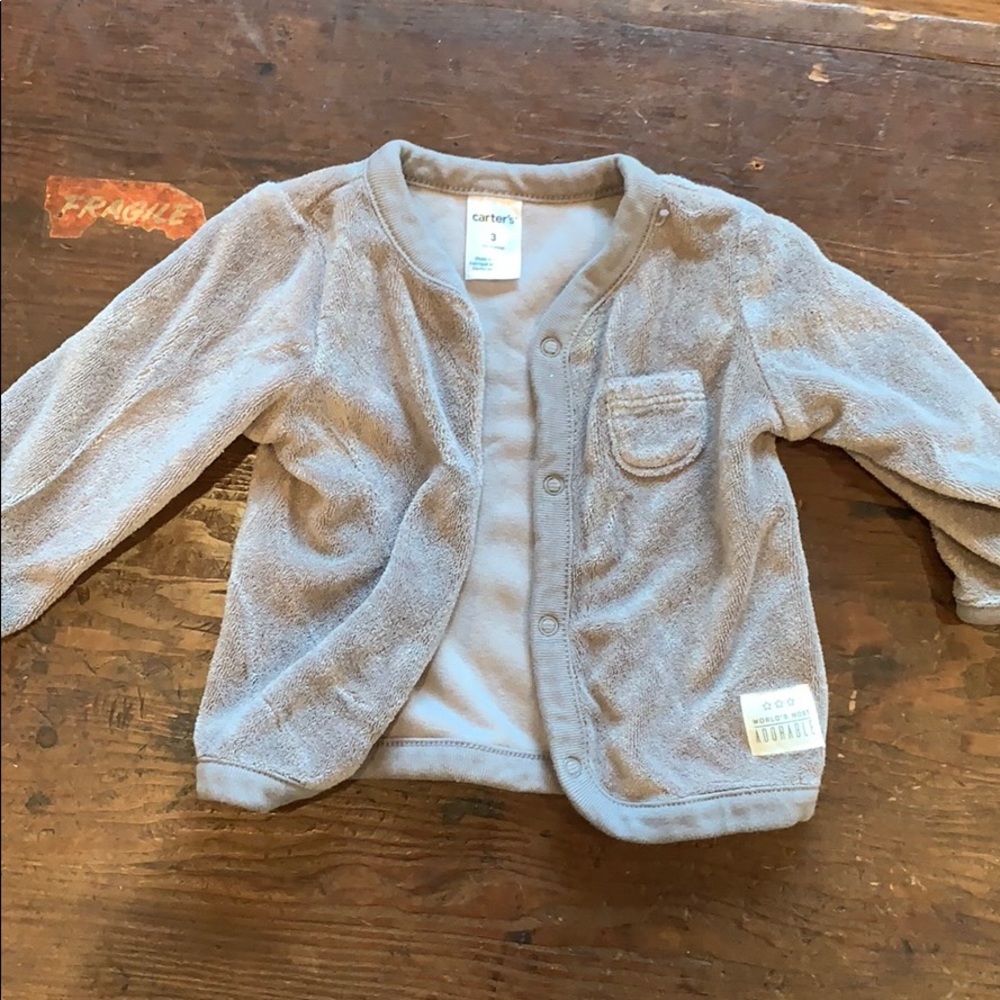 Terry cloth button up cardigan